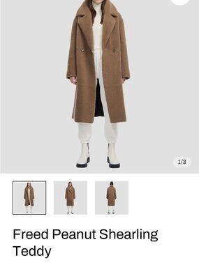 HiSO  genuine Shearling Teddy Coat - Brown / peanut colour